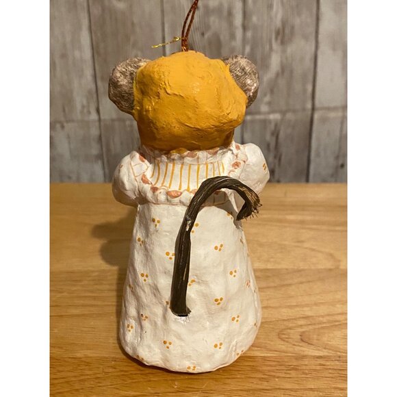 Vintage Handcrafted Paper Mache Mouse Figurine With Doll Ornament Philippines - Picture 4 of 8